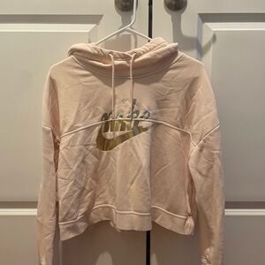 Nike Women's Pink Cropped Hoodie
